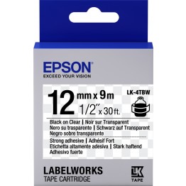 Epson LK4TBW nastro Nero/Trasparente 12mm x 9m