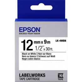 Epson LK4WBN nastro Nero/Bianco 12mm x 9m