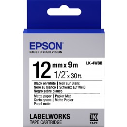 Epson LK4WBB nastro Nero/Bianco opaco 12mm x 9m