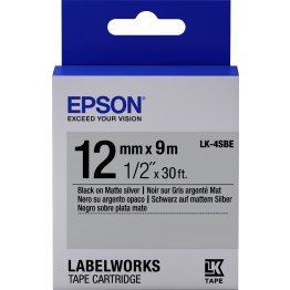 Epson LK4SBE nastro Nero/Argento opaco 12mm x 9m