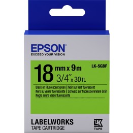 Epson LK5GBF nastro Nero/Verde 18mm x 9m