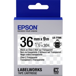 Epson LK7TBN nastro Nero/Trasparente 36mm x 9m