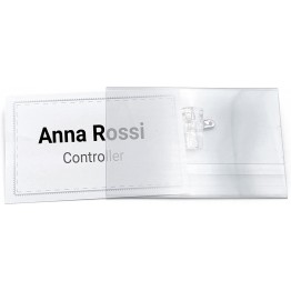 Porta badge semirigido, con clip