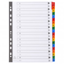 Intercalari plastificati, 20 tasti A-Z