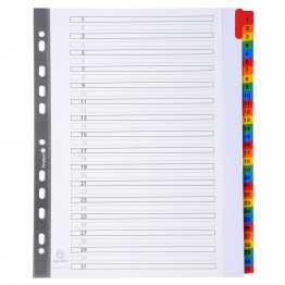 Intercalari plastificati 31 tasti 31-1, col. assortiti