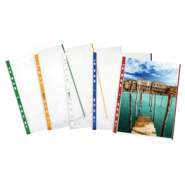 Buste a foratura con banda e bordi colorati A4 - 21x29,7cm