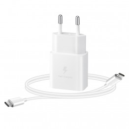 Alimentatore tipo USB-C con cavo bianco