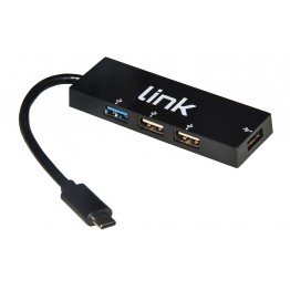 HUB 1 porta USB 3.0 e 2 porte USB tipo C