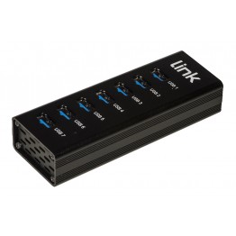 HUB 7 porte USB 3.0 con alimentatore in alluminio