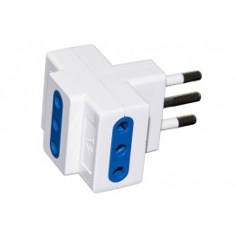 Adattatore 1 spina italiana 10a + 3 prese 10a