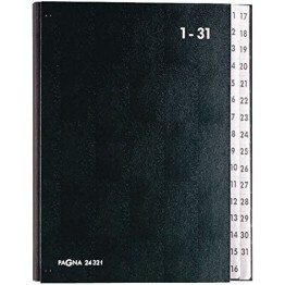 Classificatore Classic, 31 scomparti  1-31 26,5x34x3,5cm nero