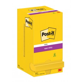 Foglietti post-it Super Sticky Giallo Sole 654-S 76x76mm