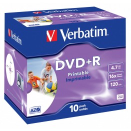 10 DVD+R 4.7GB con velocità 16x e durata 120min