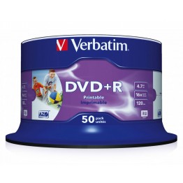 50 DVD+R 4.7GB con velocità 16x e durata 120min